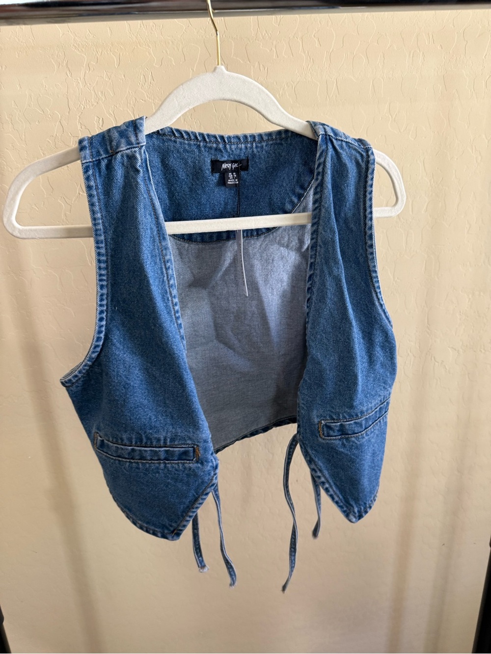 Nasty Gal Blue Denim Vest with Branded Tag